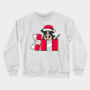 Cute Holstein Cow in Christmas Gift Crewneck Sweatshirt